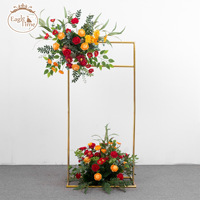 2024 nouvelle arche de mariage en fer arc carré présentoir porte de fleurs et support de fond avec accessoires de signe de mariage pour les séances Photo