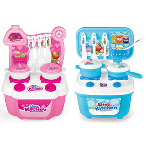 Jouets de cuisine pour enfants, ensemble de jeu d'imitation, matériau PP, sans batterie, 2 casseroles, 4 outils, 5 fruits, autocollants, cadeau éducatif précoce - Product Image 1