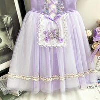 Robe de ballet romantique Edance AL-R0690 Giselle Coppelia, longue robe tutu pour spectacle de danse avec décoration florale pour filles