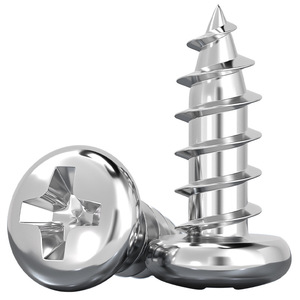 304 Stainless Steel Phillips Round Head Tapping Screws M1 M6 M8 Wood <b>Fasteners</b> Right Hand Metric Class 4.8 Passivated - Product Image 1