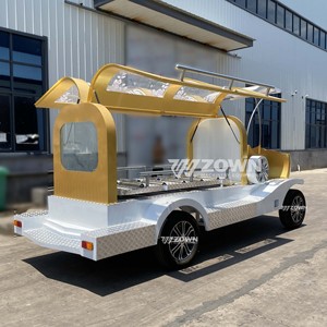 Cercueil ouvert électrique en or blanc avec décor européen en relief et auvent incurvé, véhicule de transport de cercueil ouvert - Product Image 1
