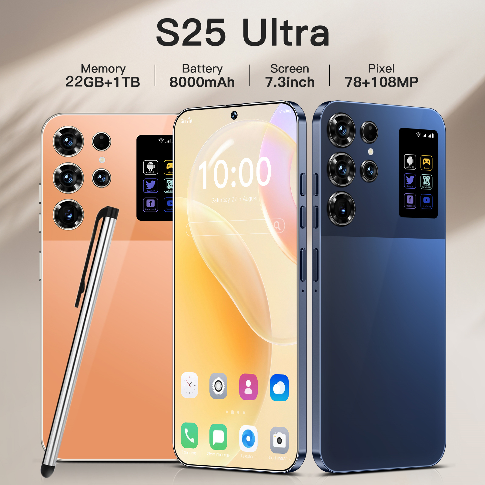 S25 Ultra Smart Phone - High Quality Android 15 5G Dual SIM