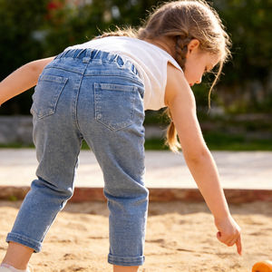 Pantalones Vaqueros Personalizados para Niños, Pantalones Vaqueros Azules para Niñas, Jeans Rotos <span class=keywords><strong>con</strong></span> Bolsillos para Niñas Pequeñas, Jeans para Niños de 10 Años - Product Image 2