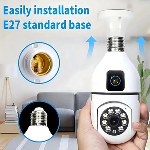 Cámara de Vigilancia WiFi Inalámbrica con Doble Lente, Monitoreo Interior, Aplicación <span class=keywords><strong>V380</strong></span>, Cámara de Seguridad con Forma de Bombilla, Fabricante - Product Image 5
