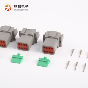 DEUTSCH DT04-8P 8P オスプラグ端子 ワイヤーハーネスアセンブリ 自動車用 PA66GF30ハウジング 真鍮接点 12A 12V コネクタ グレー - Product Image 1