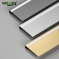 Plinthe décorative en métal pour mur de l'usine Foshan Plinthe en aluminium éclairée de 80mm avec lumière LED en acier inoxydable