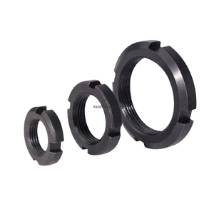 Tuerca Redonda M120 M125 M130 <span class=keywords><strong>M140</strong></span>, Tuerca de Retención con Ranura, Tuerca de Bloqueo, Material de Acero al Carbono, Óxido Negro, DIN981 HRC 24~30 KM HML - Product Image 1