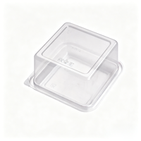 Boîte à gâteaux rectangulaire transparente jetable en PET, durable, résistante à l'humidité, scellée, en matériaux recyclés, personnalisable, pour pâtisseries