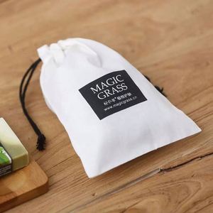 Sac à cordon en coton biologique, pochette d'emballage personnalisée pour bijoux, sac cadeau écologique, sac en tissu de coton naturel en vrac - Product Image 2