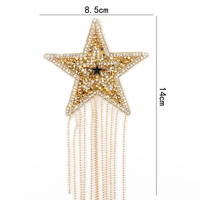 Qiao Lot de 4 appliques thermocollantes et à coudre, motif étoile, strass thermocollants faits main, pour la confection de vêtements