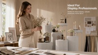 Ensemble de présentoirs texturés modernes sur mesure, supports de présentation multi-tailles pour magasins de détail, boutiques et salles d'exposition