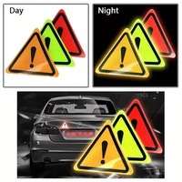 Autocollants triangulaires réfléchissants pour voiture, autocollants décoratifs imperméables et auto-adhésifs pour la sécurité nocturne, pour la surface de l'automobile