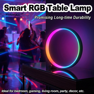 Lampe de table intelligente à commande par application, variateur tactile, lampe de bureau à changement de couleur, veilleuse USB, ambiance, décoration pour setup gaming, LED Art Déco - Product Image 2