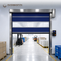 Porte industrielle à grande vitesse en PVC Everbesten, vitesse d'ouverture réglable, conception résistante au vent pour la logistique d'entrepôt
