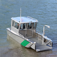 Bateau-maison en aluminium Ecocampor de 22 pieds pour la pêche, le travail à la rame, bateau de travail, embarcation de débarquement à vendre