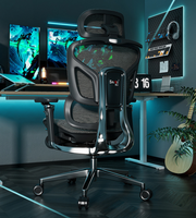Chaise de bureau ergonomique moderne à dossier haut en maille avec support lombaire, réglage de la hauteur par vérin à gaz, inclinable, siège de direction, garantie 5 ans