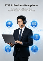 Casque sans fil supra-auriculaire AI V5.2 avec traduction en temps réel, enregistreur vocal, transcription de réunions et liste de tâches, haut-parleur 40 mm