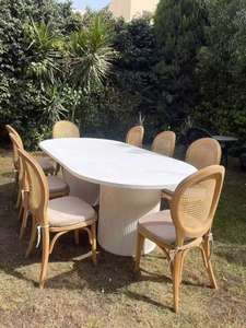 Table de mariage moderne en métal blanc, forme ovale, pour hôtel, banquet, repas en plein air, capacité 250 kg, garantie 3 ans, décoration d'événements - Product Image 6