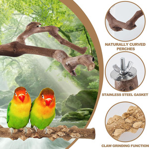 Support mural en <span class=keywords><strong>bois</strong></span> naturel fait main pour oiseaux de petite et moyenne taille - Product Image 4