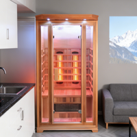 Sauna infrarouge lointain en bois de pruche du Canada, nouveau style, pour 2 à 3 personnes - Sauna sec à vapeur sèche, luminothérapie rouge, salle de sauna intérieure