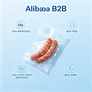 Transparent PE Vacuum Packaging <b>Bags</b> Heat Seal Food Grade Plastic Pouch Aqueous Coated Moisture Proof for Meat - Product Image 5