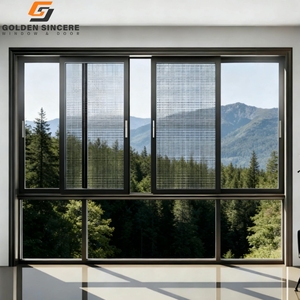 GS High Quality Aluminum Sliding <b>Window</b> with Mosquito <b>Screen</b> High Security Glass <b>Window</b> - Product Image 2