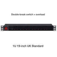 Multiprise de cabinet PDU en gros d'usine, norme BS, 6 ports, avec interrupteurs individuels
