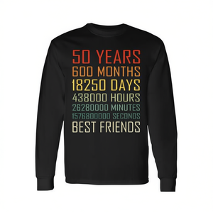 T-shirt a maniche lunghe per il cinquantesimo anniversario di Best Friends, design vintage - Product Image 2
