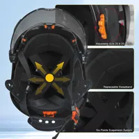 Casque de sécurité ZUJA epi ANSI/EN 397, chapeau de secours ABS, rigide et réglable avec visière, Construction à 6 points