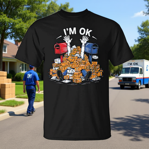 Camiseta I'm Ok Postal Worker Mail Carrier, unisex, cuello redondo, manga corta, camisa promocional para adultos - Product Image 3