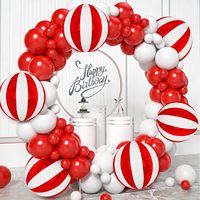 Vente Flash : Ballons en Aluminium Rayés 4D Thème Cirque pour Décoration de Fête, Couleurs Personnalisables en Gros pour Événements