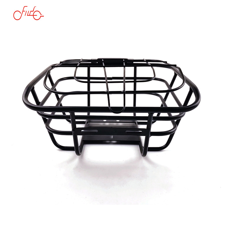 China High Quality Universal  cycling accessories steel bicycle basket square bike basket for scooters Applicable to electric sc