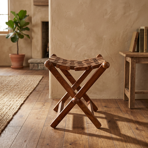 Traditional Sheesham <b>Wood</b> <b>Folding</b> <b>Stool</b> | Handcrafted Mahogany | Wholesale by Aqudus Saleem - Product Image 3