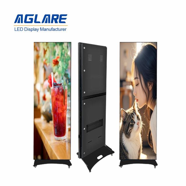 Digital LED Poster P1.53 P1.86 P2 P2.5 Outdoor HD Electronic Advertising LED Screen Control Floor Standing Poster LED Display