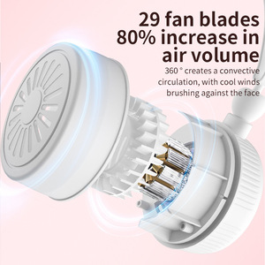 Mini ventilateur de cou portable sans pales, rechargeable par USB, ventilateur de bureau suspendu ou à main, trois vitesses, silencieux, rafraîchisseur personnel - Product Image 2