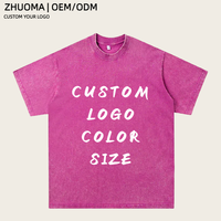 T-shirts d'avion en coton de taille américaine de haute qualité T-shirt de sport tricoté surdimensionné Lavage à l'acide minéral avec un matériau épais