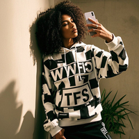 Sudadera Corta de Moda para Mujer, Estilo Urbano, Algodón Grueso, Impresión Personalizada, Sudadera con Capucha Corta para Chicas