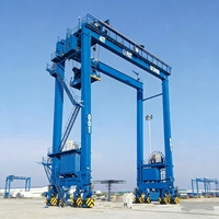 Grue portique à pneus en caoutchouc de haute qualité pour conteneurs, 20 tonnes, 30 tonnes, levage de conteneurs de 40 pieds, télécommande, personnalisable