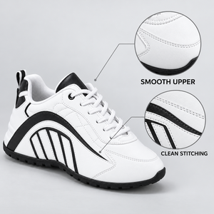 Scarpe da <span class=keywords><strong>Donna</strong></span> per Pendolari, <span class=keywords><strong>Sneakers</strong></span> Casual Basse con Lacci, in <span class=keywords><strong>Pelle</strong></span> Sintetica con Motivo Geometrico, Colore e Logo Personalizzabili, Vendita all'Ingrosso - Product Image 4