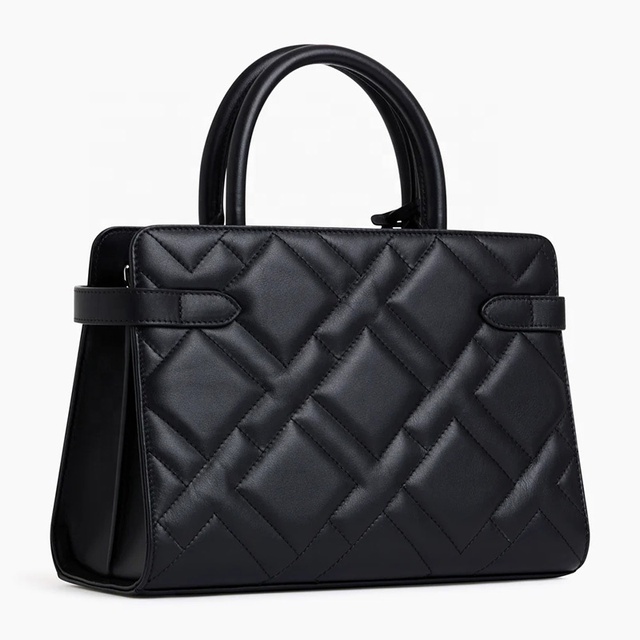 Hot Sell Handbag Genuine Leather Quilted Tote Bag Women Smooth Cowhide Leather Purse Customized Logo Wholesale Design Luxury Bag