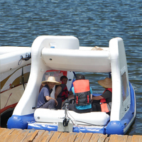 Catamaran électrique flottant de luxe étanche à l'air avec moteur bateau gonflable pour les fêtes de famille ponton flottant