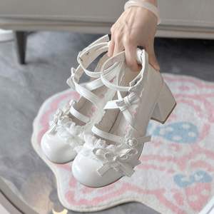 Modernas Zapatillas Mary Jane Estilo Coquette Lolita |   Zapatos de Plataforma con Lazo de Princesa |   Zapatos Planos con Punta Redonda y Tacón Grueso para Mujer, que Alargan la Pierna - Product Image 2
