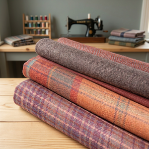 Textiles populaires Épais Offre Spéciale Gros Tweed Tissé Laine Viscose Tissu tweed tissu pour robe vêtements - Product Image 4