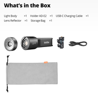 Lumière vidéo LED RVB Godox RS100R/Bi 100W 1800K-10000K pleine couleur, portable, en plastique, format poche, pour photographie et diffusion en direct