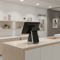 Terminal de point de vente tactile 15,6 pouces le plus vendu, caisse enregistreuse Windows pour la vente au détail, processeur Intel I3/i5/i7, Bluetooth/Wi-Fi pour utilisation en restaurant