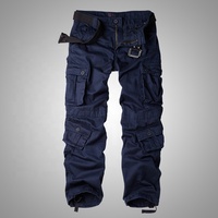 Oem kustom 100% katun 8 saku kaki lebar ukuran besar celana tukang kayu kerja untuk pria