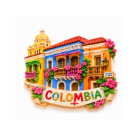 Imán de Resina Premium para Refrigerador con Diseño de la Ciudad Histórica de Cartagena, Colombia, para Decoración del Hogar y la Cocina