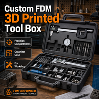 Boîte à outils de mesure de précision imprimée en 3D FDM personnalisée avec compartiments, étui organisateur pour atelier