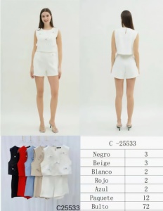 Nouveauté 2025 Ensembles jupe deux pièces pour femme, style décontracté uni, hauts courts en tricot respirant au-dessus du genou, de luxe, pour l'été, vente en gros Comodo7 - Product Image 4