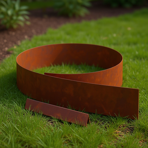 Borde de Césped de Acero Oxidado 450 x 0.05 x 15 cm, Diseño Rústico para Paisajismo - Product Image 2